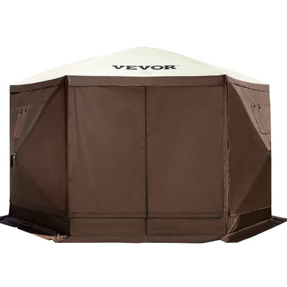 Pop-up Camping Gazebo Camping Canopy Shelter 6 Sided 10' x 10' Sun Shade - Image 9