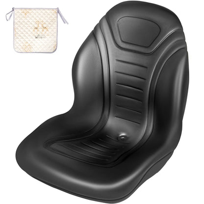 Universal Lawn Tractor Seat Replacement, Compact High Back Mower Seat, Black Vinyl Forklift Seat, Central Drain Hole Skid Steer Seat with Mounting Bolt Patterns of 8" x 11.5" & 11.25" x 11.5" - Image 9