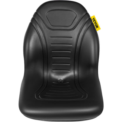 Universal Lawn Tractor Seat Replacement, Compact High Back Mower Seat, Black Vinyl Forklift Seat, Central Drain Hole Skid Steer Seat with Mounting Bolt Patterns of 8" x 11.5" & 11.25" x 11.5" - Image 8