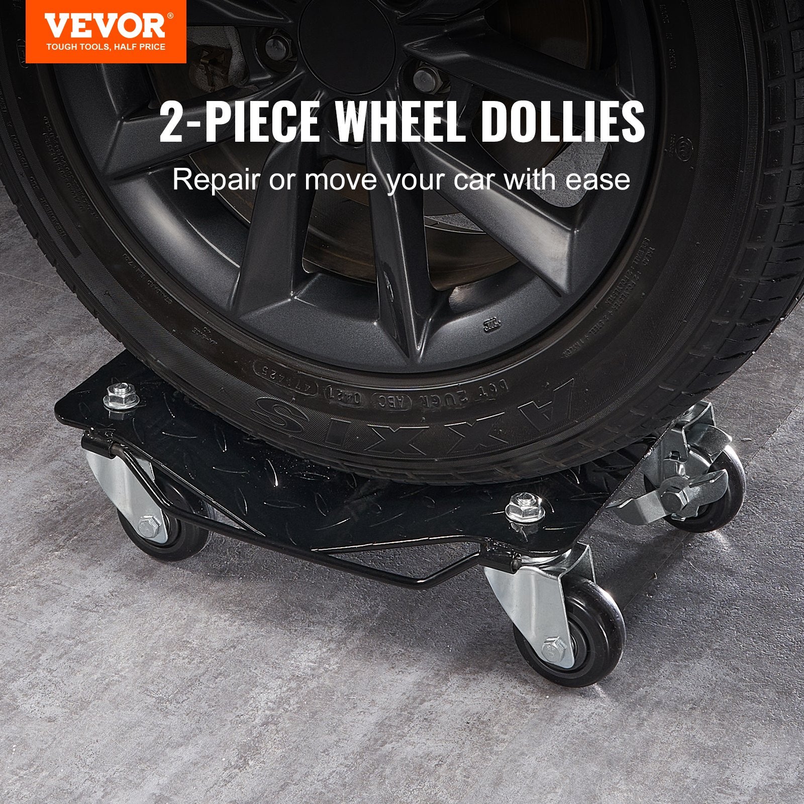 Car Dolly Wheel Tire Dolly 2 PCS Heavy Duty Skate Auto Repair Dolly 3000LB - Image 2