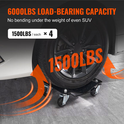 Car Dolly Wheel Tire Dolly 4 PCS Heavy Duty Skate Auto Repair Dolly 6000LB - Image 3