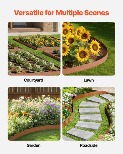 Steel Landscape Edging, 10 Packs 40 x 4.5 in Weather-Resistant & Pre-Rust Metal Landscape Edging, Bendable Garden Edging Border, Heavy Duty Lawn Edging, Flower Bed Yard Pathway Divider - Image 6