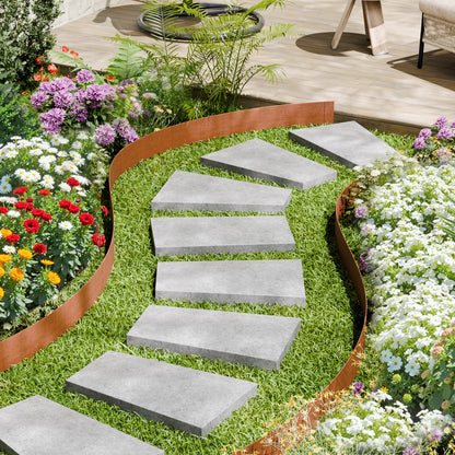 Steel Landscape Edging, 10 Packs 40 x 4.5 in Weather-Resistant & Pre-Rust Metal Landscape Edging, Bendable Garden Edging Border, Heavy Duty Lawn Edging, Flower Bed Yard Pathway Divider - Image 8