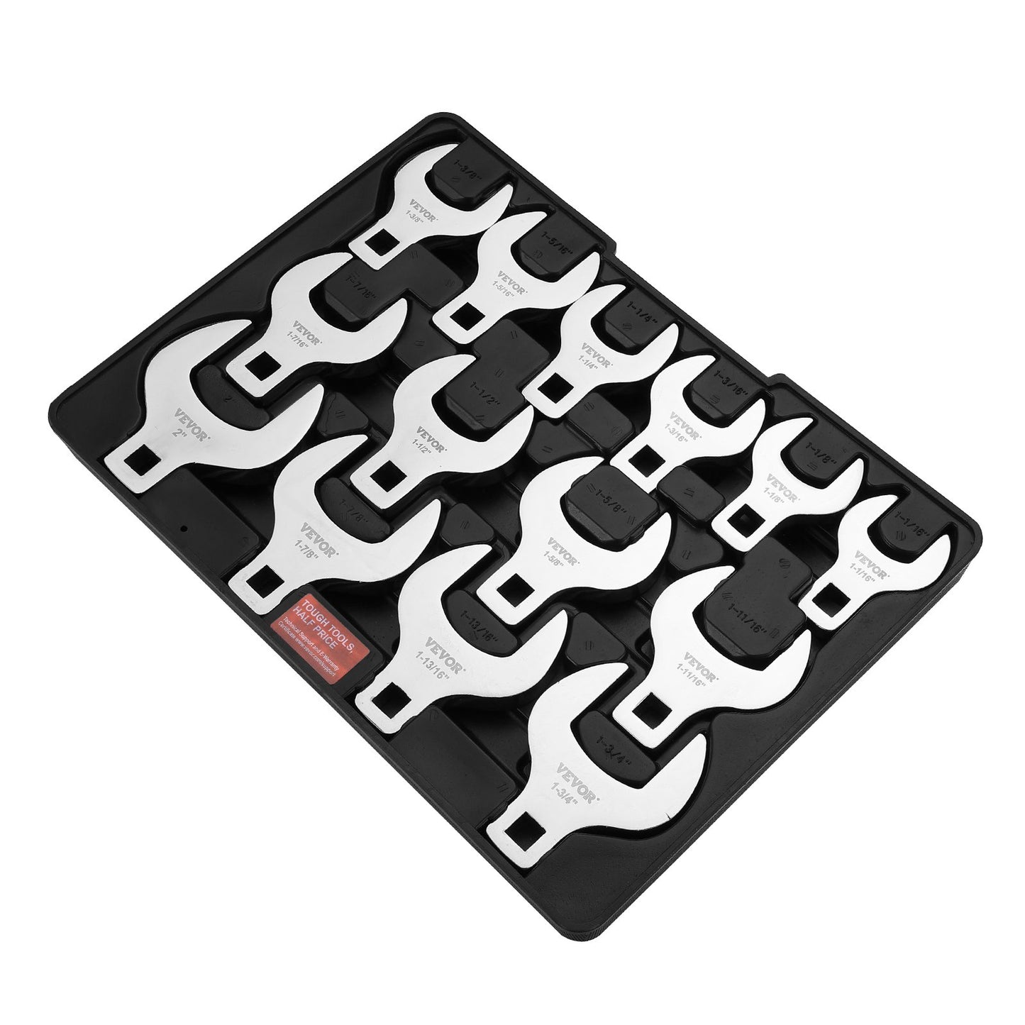 Crowfoot Wrench Set, 1/2" Drive 14-Piece SAE (1-1/16" - 2") Crows Foot Wrench Set with Storage Tray, 40CR Material with Laser Etched Sizing, for Mechanical Maintenance or Repairs - Image 9