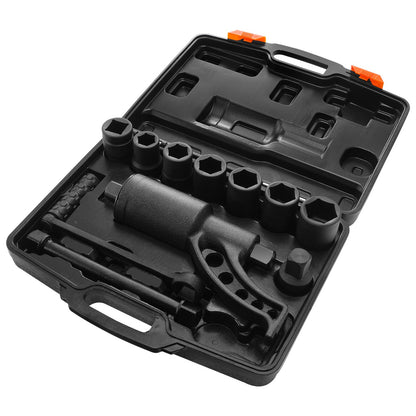 Torque Multiplier, Heavy Duty Torque Multiplier Wrench Set, 1 Inch Drive Lug Nut Wrench Torque Multiplier, 1:64 6800N.m Lug Nut Remover, with 8 Sockets and Storage Case for Truck Trailer RV - Image 9