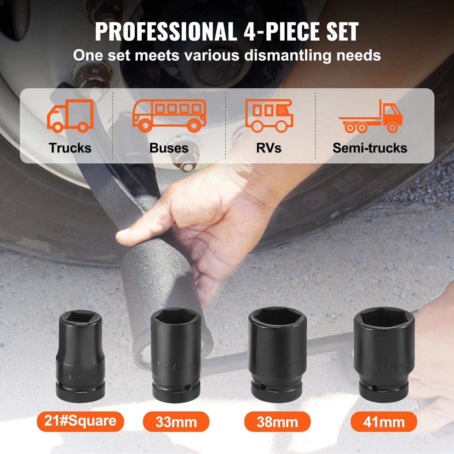 Torque Multiplier, Heavy Duty Torque Multiplier Wrench Set, 1 Inch Drive Lug Nut Wrench Torque Multiplier, 1:58 4800N.m Lug Nut Remover, with 4 Sockets and Storage Case for Truck Trailer RV - Image 5