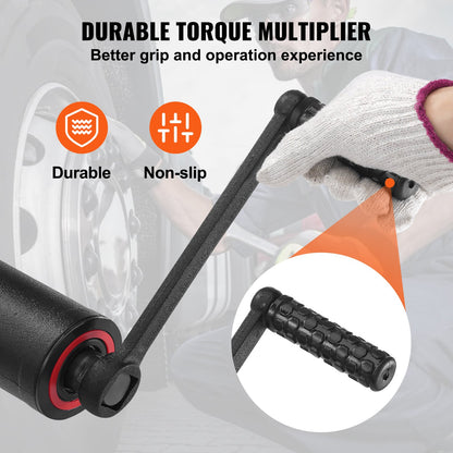 Torque Multiplier, Heavy Duty Torque Multiplier Wrench Set, 1 Inch Drive Lug Nut Wrench Torque Multiplier, 1:58 4800N.m Lug Nut Remover, with 8 Sockets and Storage Case for Truck Trailer RV - Image 6