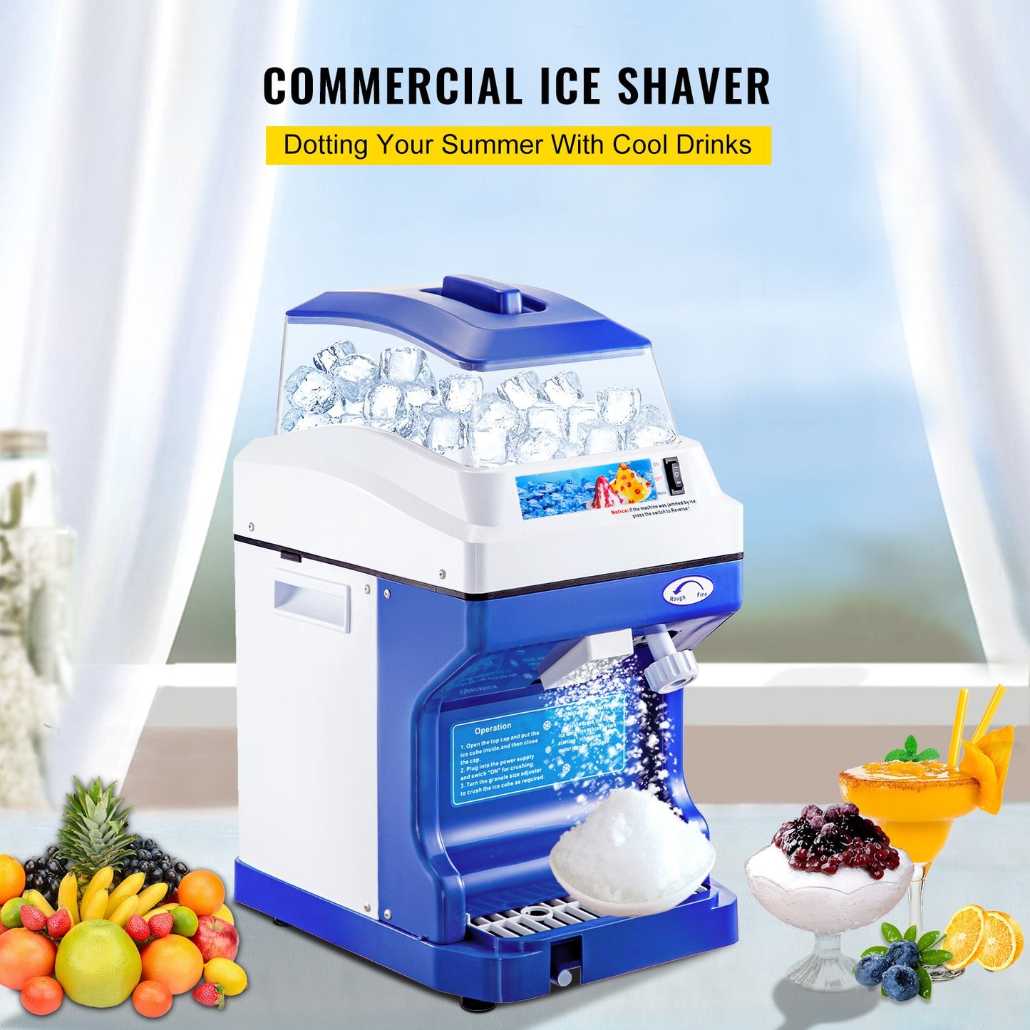 Commercial Ice Shaver Ice Shaving Machine Crusher Snow Cone Maker 200KG/H - Image 2