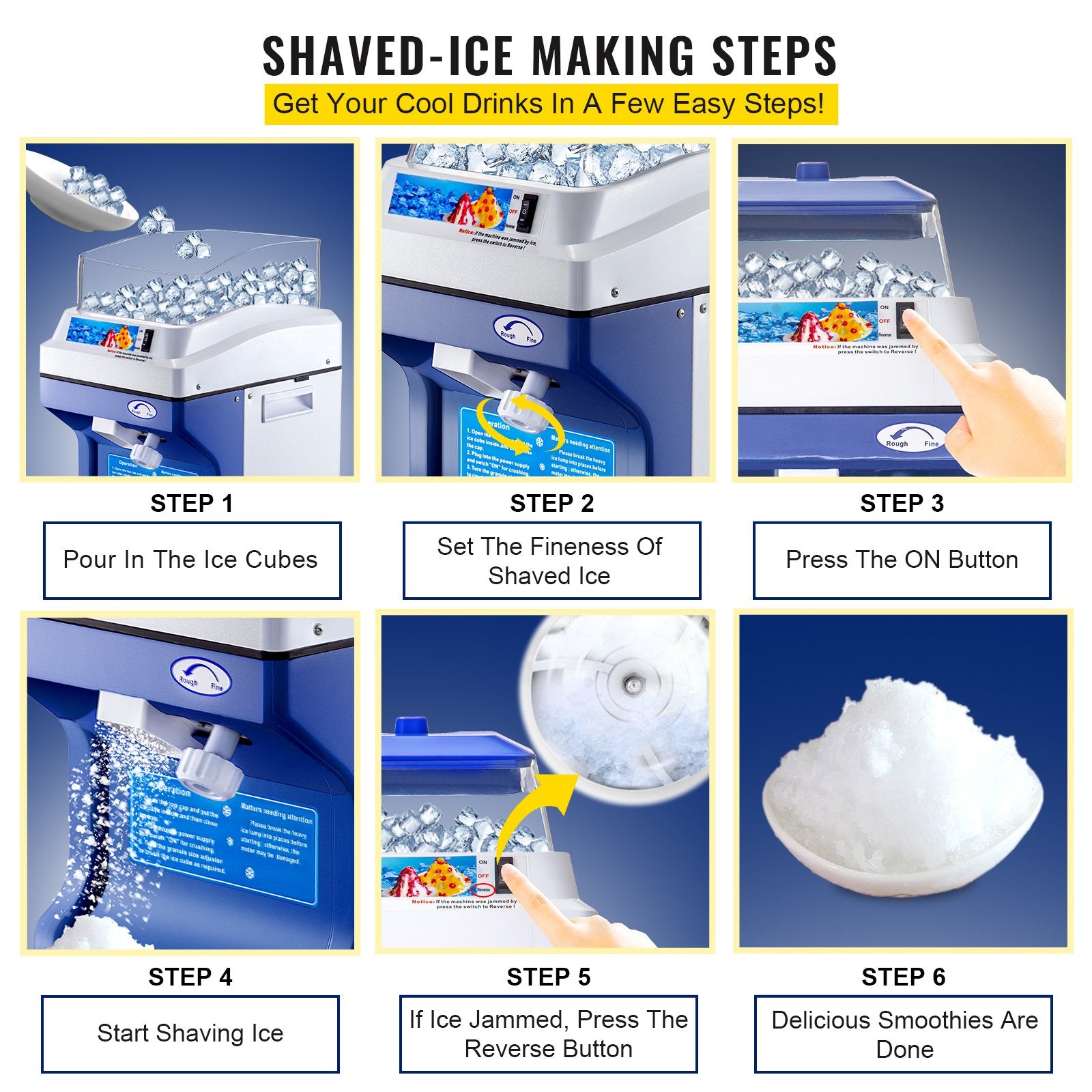 Commercial Ice Shaver Ice Shaving Machine Crusher Snow Cone Maker 200KG/H - Image 5