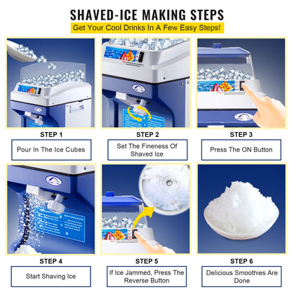 Commercial Ice Shaver Ice Shaving Machine Crusher Snow Cone Maker 200KG/H - Image 5