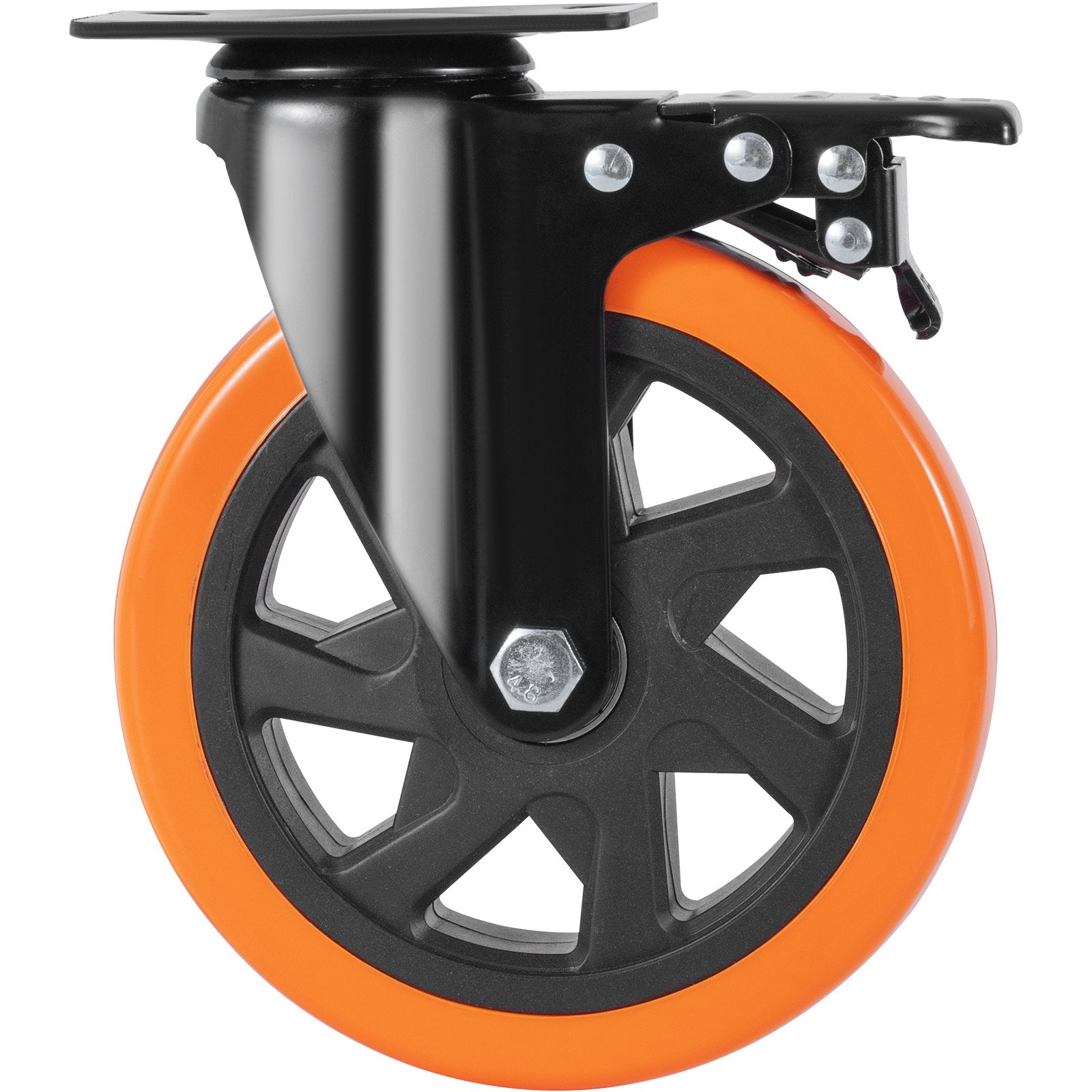 Caster Wheels, 152.4 mm Swivel Plate Casters, Set of 4, with Security A/B Locking No Noise PVC Wheels, Heavy Duty 318 kg Load Capacity Per Caster, Non-Marking Wheels for Cart Furniture Workbench - Image 9