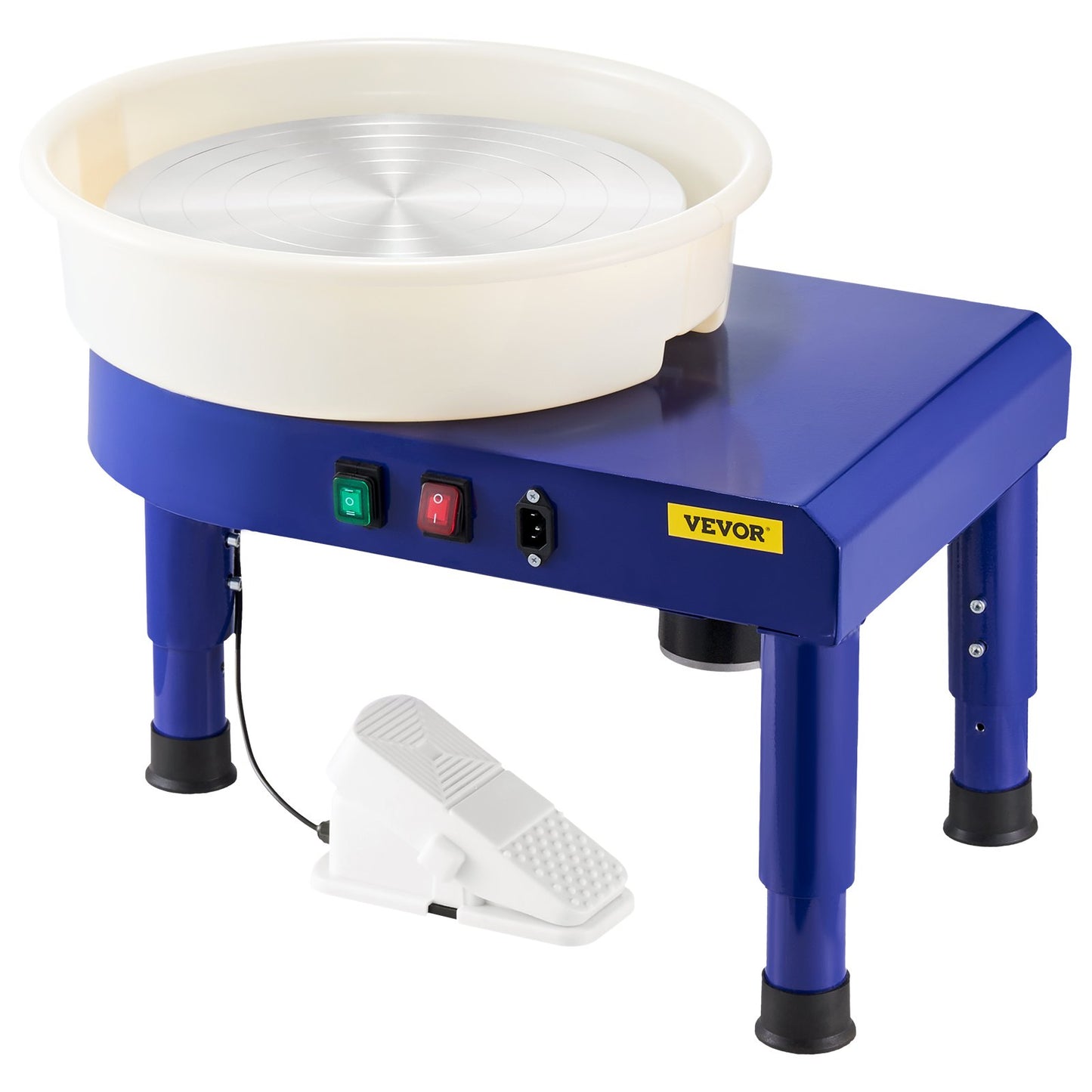 Pottery Wheel, 35 cm Ceramic Wheel Forming Machine, 60-300 RPM Speed Adjustable Foot Pedal, Adjustable Lift Leg, Detachable Basin, Complete Tool Accessory Kit for Work Art Craft DIY, Blue - Image 9