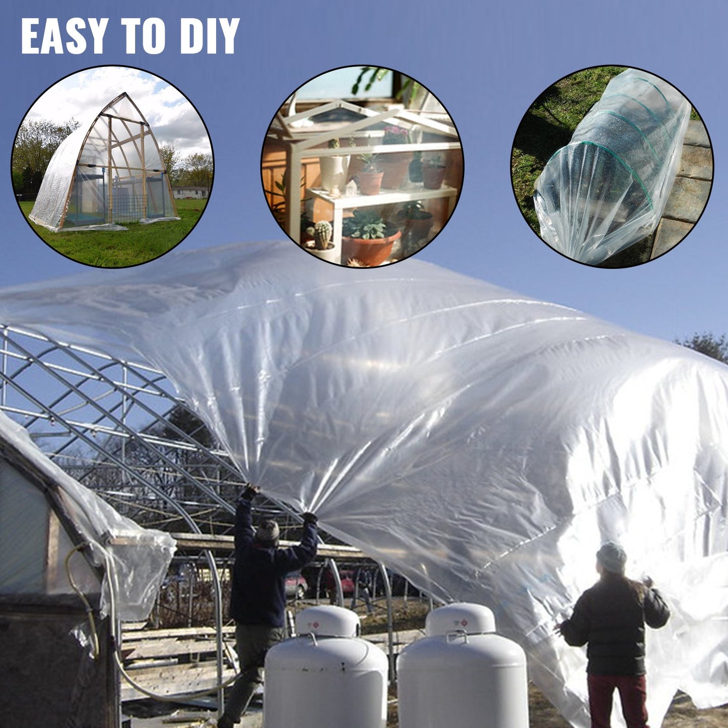 Greenhouse Film, Greenhouse Polyethylene Film 12x25 ft Greenhouse Plastic - Image 6