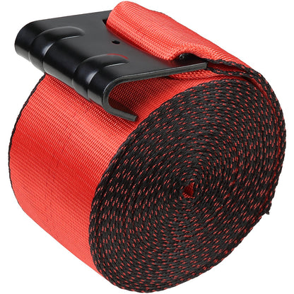 Winch Straps, 10.2 cm x 9.1 m, 2.7T Load Capacity, 8.2T Breaking Strength, Truck Straps with Flat Hook, Flatbed Tie Downs Cargo Control for Trailers, Farms, Rescues, Tree Saver, Red (10 Pack) - Image 9