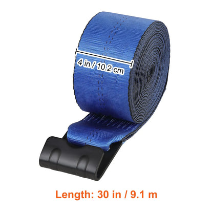 Winch Straps, 10.2 cm x 9.1 m, 2.7T Load Capacity, 8.2T Breaking Strength, Truck Straps with Flat Hook, Flatbed Tie Downs Cargo Control for Trailers, Farms, Rescues, Tree Saver, Blue (10 Pack) - Image 8