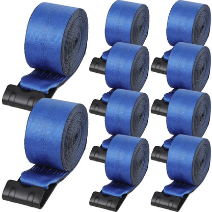 Winch Straps, 10.2 cm x 9.1 m, 2.7T Load Capacity, 8.2T Breaking Strength, Truck Straps with Flat Hook, Flatbed Tie Downs Cargo Control for Trailers, Farms, Rescues, Tree Saver, Blue (10 Pack) - Image 9