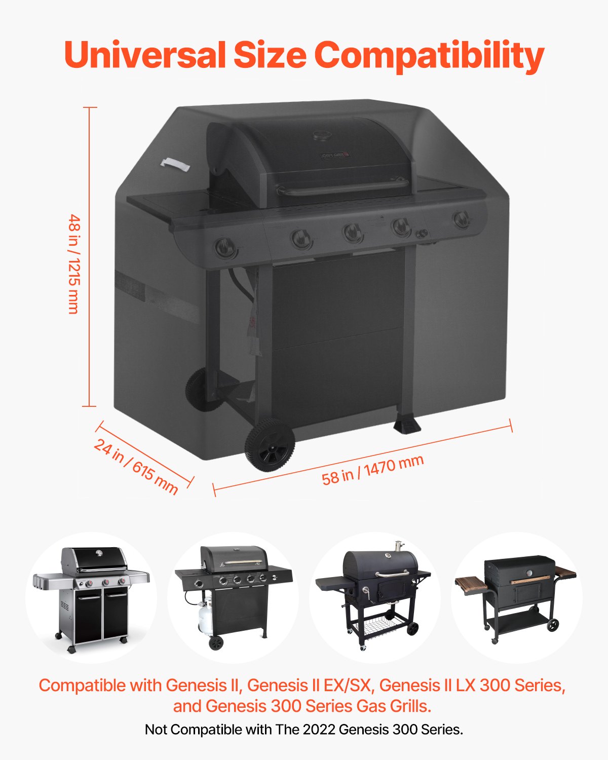 58 inch Grill Cover Heavy Duty BBQ Gas Grill Cover Outdoor Waterproof - Image 4