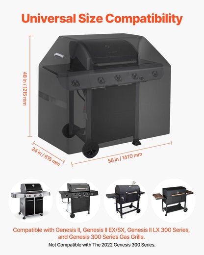58 inch Grill Cover Heavy Duty BBQ Gas Grill Cover Outdoor Waterproof - Image 4