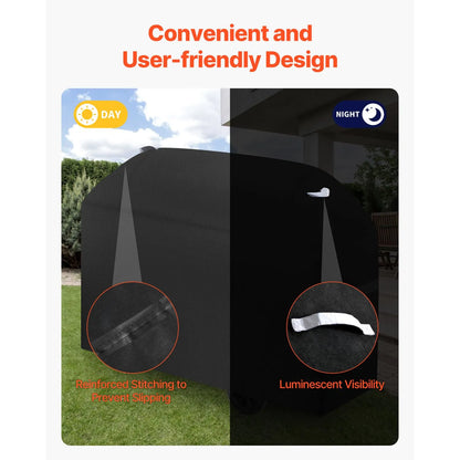 Grill Cover, 63 inch BBQ Covers for Outdoor Grills, Waterproof, Fade Resistant, Weather Resistant Heavy Duty 600D Polyester, Easy On/Off, with Hook-and-Loop Straps, Black - Image 5