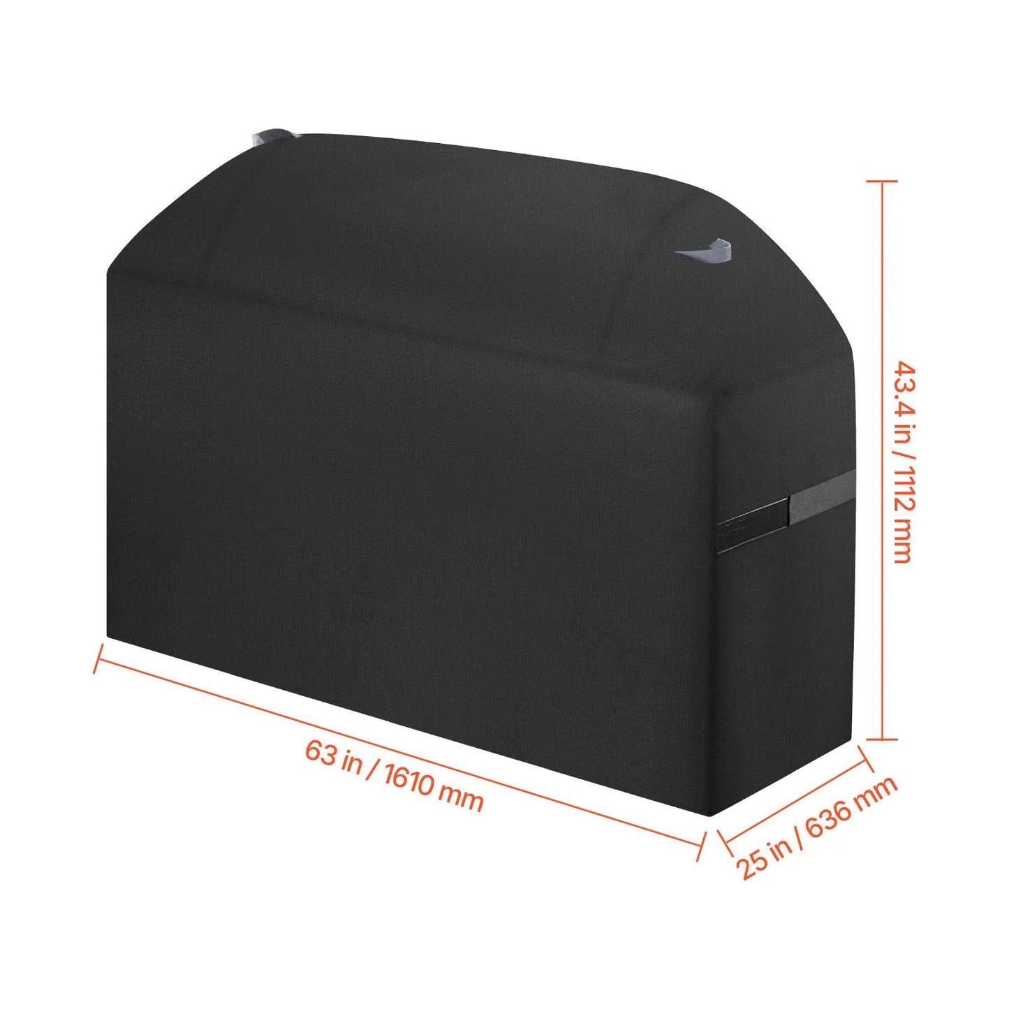 Grill Cover, 63 inch BBQ Covers for Outdoor Grills, Waterproof, Fade Resistant, Weather Resistant Heavy Duty 600D Polyester, Easy On/Off, with Hook-and-Loop Straps, Black - Image 8