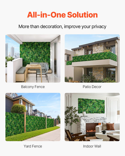 Artificial Grass Wall Panels, 12 PCS 20 x 20 inch, 3D Combination Greenery Boxwood Panel for Indoor Outdoor Green Decor & Ivy Fence Covering, Privacy Backdrop Wall Hedge Screen for Garden - Image 5