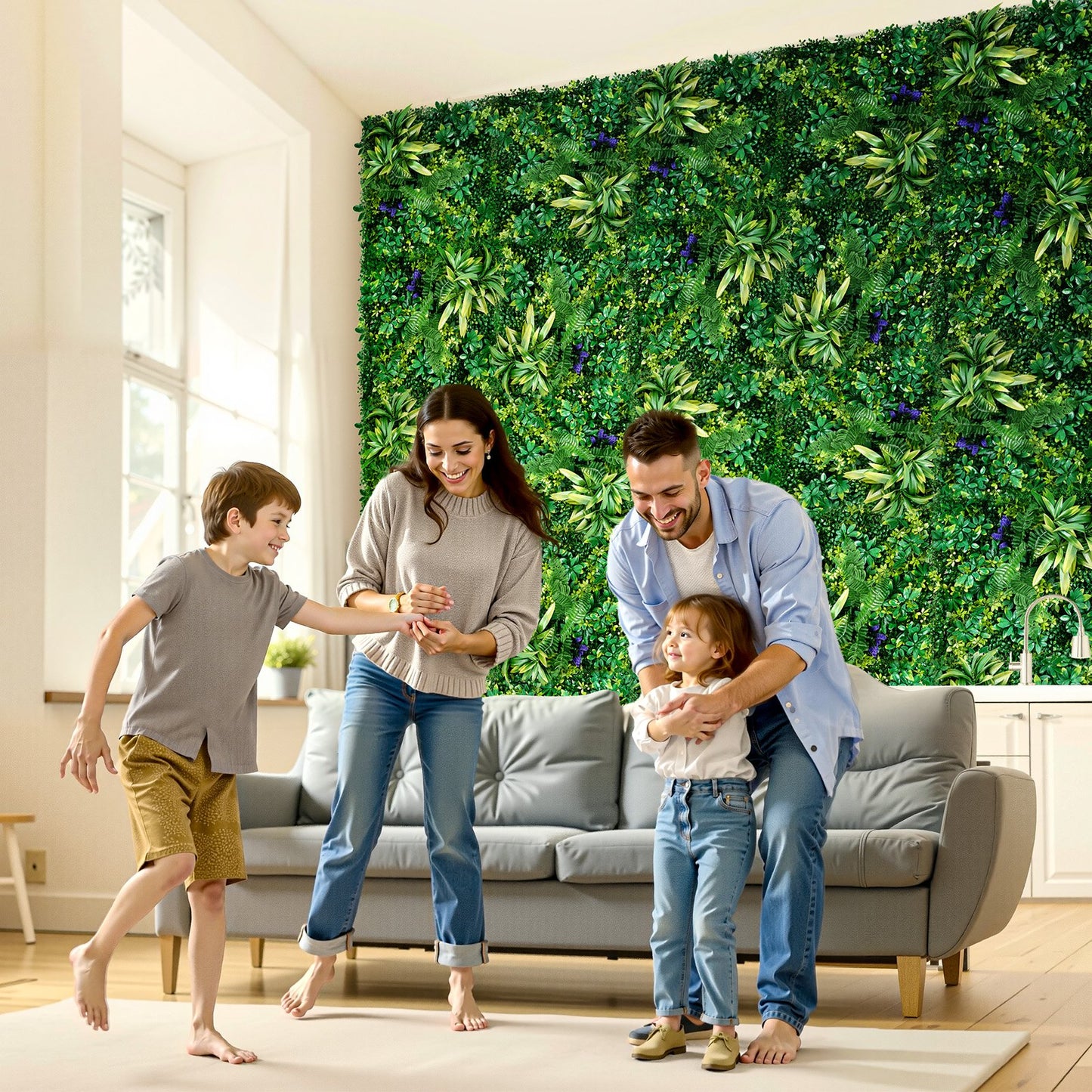 Artificial Grass Wall Panels, 12 PCS 20 x 20 inch, 3D Combination Greenery Boxwood Panel for Indoor Outdoor Green Decor & Ivy Fence Covering, Privacy Backdrop Wall Hedge Screen for Garden - Image 8