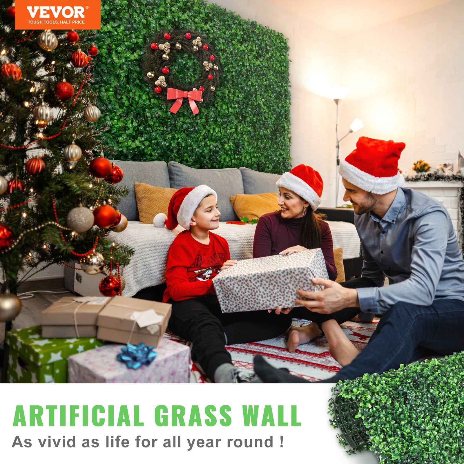12PCS 10x10 inch Artificial Boxwood Panels, Boxwood Hedge Wall Mat,Artificial Grass Backdrop Wall, Privacy Hedge Screen UV Protected for Outdoor Indoor Garden Fence Backyard - Image 2