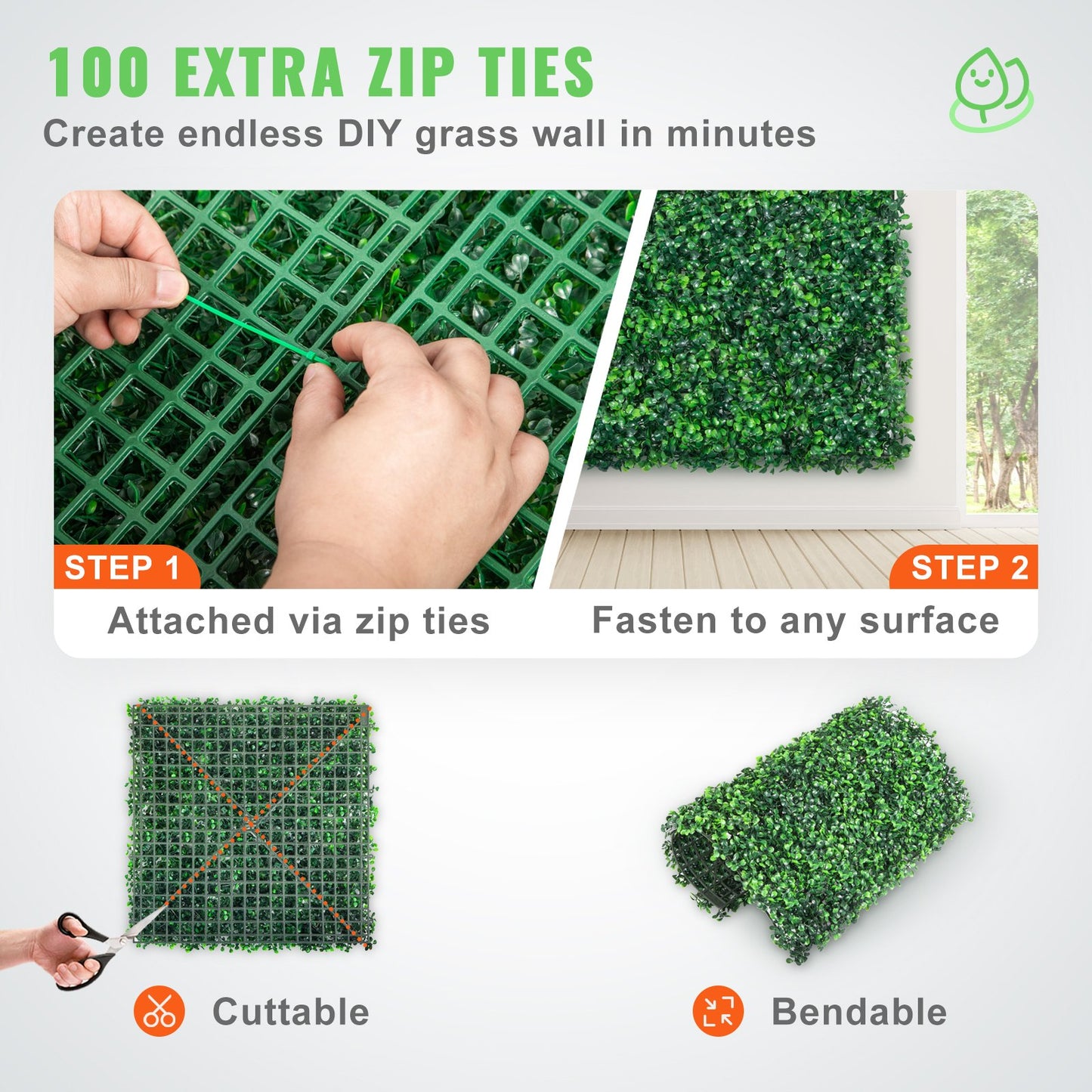 12PCS 10x10 inch Artificial Boxwood Panels, Boxwood Hedge Wall Mat,Artificial Grass Backdrop Wall, Privacy Hedge Screen UV Protected for Outdoor Indoor Garden Fence Backyard - Image 5