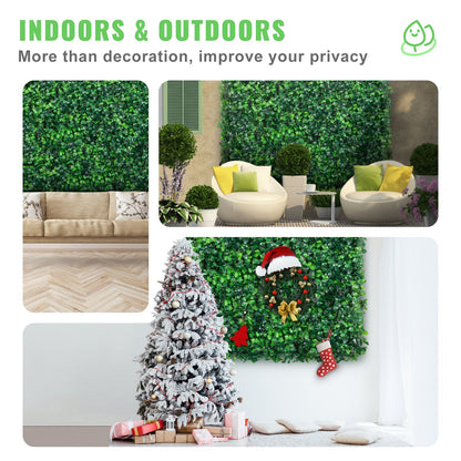 12PCS 10x10 inch Artificial Boxwood Panels, Boxwood Hedge Wall Mat,Artificial Grass Backdrop Wall, Privacy Hedge Screen UV Protected for Outdoor Indoor Garden Fence Backyard - Image 6