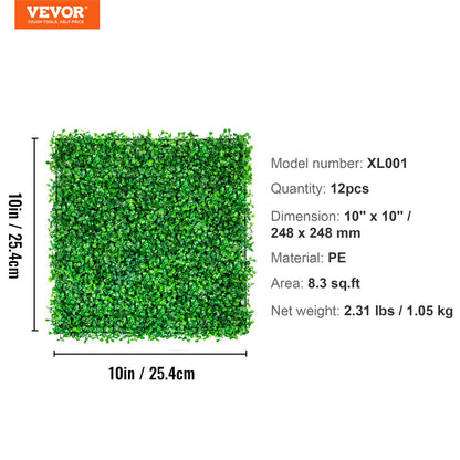 12PCS 10x10 inch Artificial Boxwood Panels, Boxwood Hedge Wall Mat,Artificial Grass Backdrop Wall, Privacy Hedge Screen UV Protected for Outdoor Indoor Garden Fence Backyard - Image 7