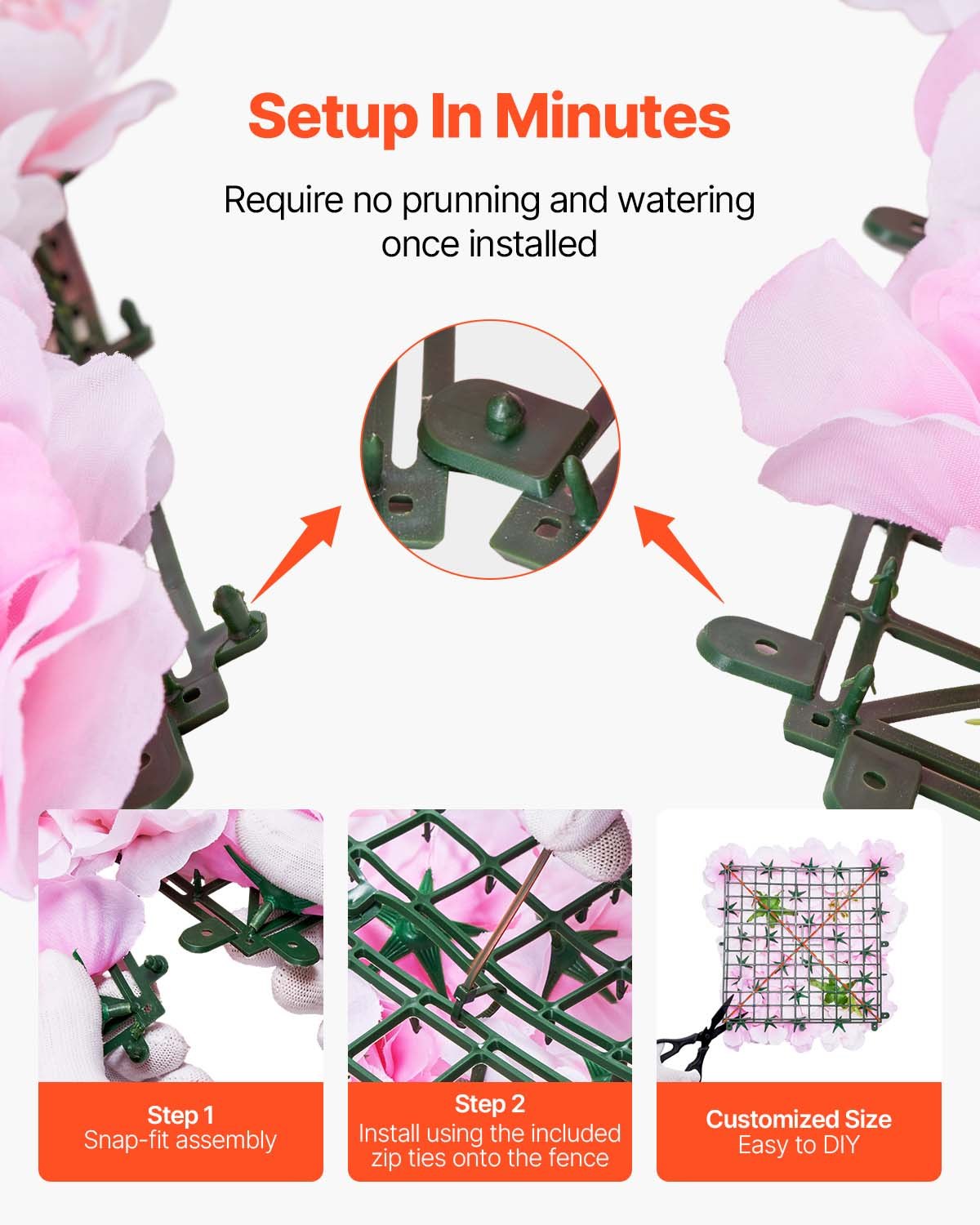 3D Flower Wall Panel, 12 PCS 15 x 15 inch, Artificial Floral Wall Background Mesh Backing Mat,Seamless Design&Easy Installation for Wedding Valentines Day Home Baby Party Backdrop Decor,Pink - Image 4