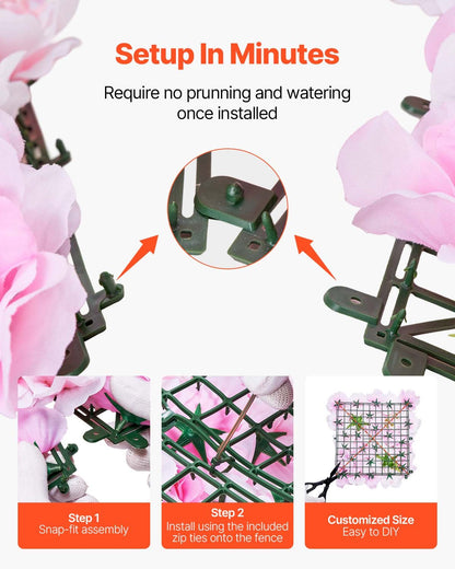 3D Flower Wall Panel, 12 PCS 15 x 15 inch, Artificial Floral Wall Background Mesh Backing Mat,Seamless Design&Easy Installation for Wedding Valentines Day Home Baby Party Backdrop Decor,Pink - Image 4
