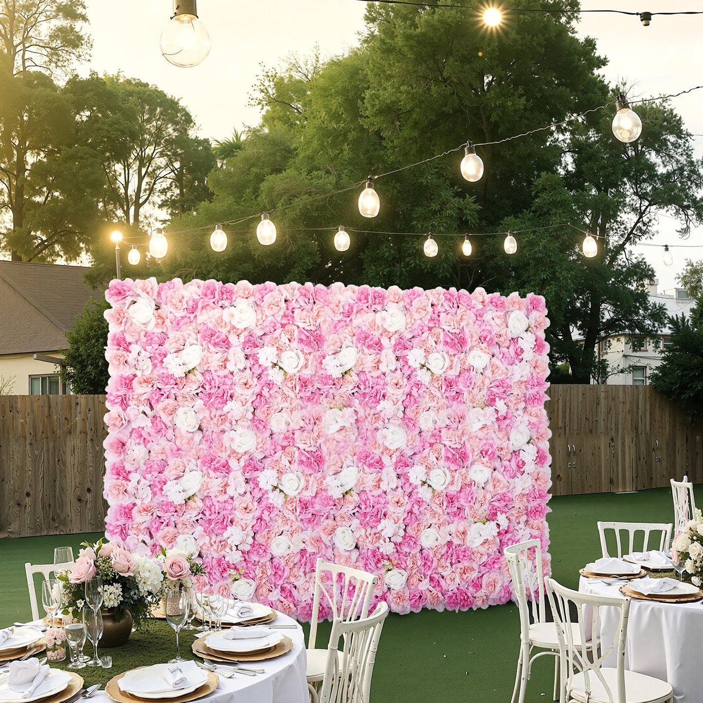 3D Flower Wall Panel, 12 PCS 15 x 15 inch, Artificial Floral Wall Background Mesh Backing Mat,Seamless Design&Easy Installation for Wedding Valentines Day Home Baby Party Backdrop Decor,Pink - Image 8