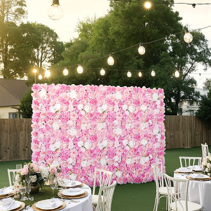 3D Flower Wall Panel, 12 PCS 15 x 15 inch, Artificial Floral Wall Background Mesh Backing Mat,Seamless Design&Easy Installation for Wedding Valentines Day Home Baby Party Backdrop Decor,Pink - Image 8
