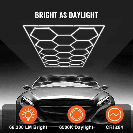 Hexagon Garage Lights 66300LM 15 Grids Honeycomb LED Shop Ceiling Light - Image 2