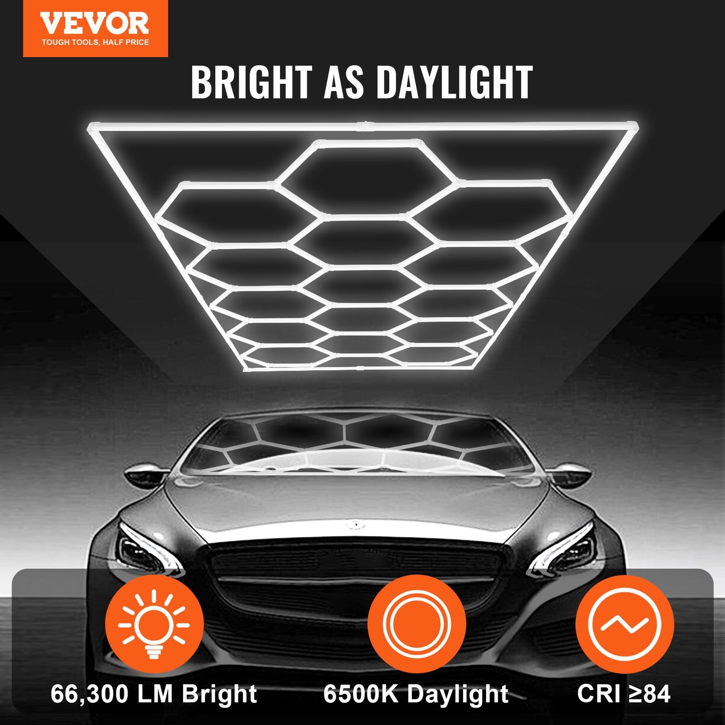 Hexagon Garage Lights 66300LM 15 Grids Honeycomb LED Shop Ceiling Light - Image 2