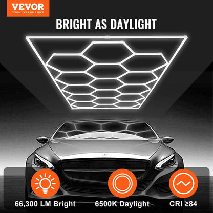Hexagon Garage Lights 66300LM 15 Grids Honeycomb LED Shop Ceiling Light - Image 2