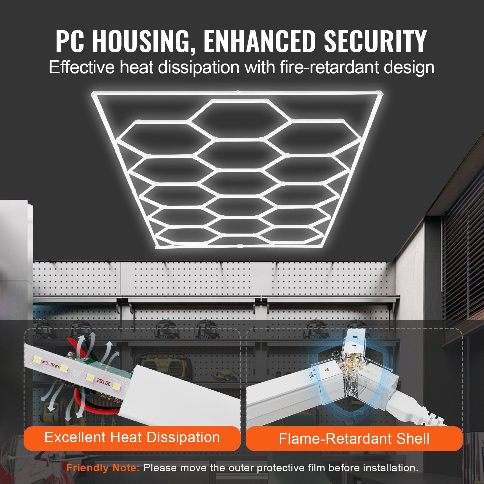 Hexagon Garage Lights 66300LM 15 Grids Honeycomb LED Shop Ceiling Light - Image 4