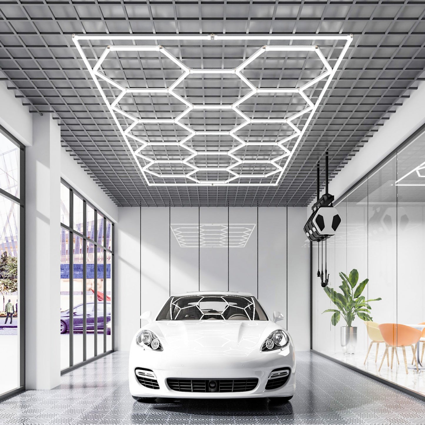 Hexagon Garage Lights 66300LM 15 Grids Honeycomb LED Shop Ceiling Light - Image 8