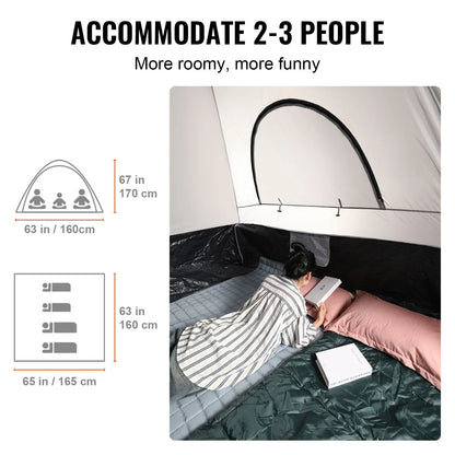 Truck Bed Tent, 5.5'-6' Pickup Truck Tent with Rain Layer and Carry Bag, Waterproof PU2000mm Double Layer Truck Tent for Camping, Accommodate 2-3 Person, for Camping Traveling Outdoor Activities - Image 5