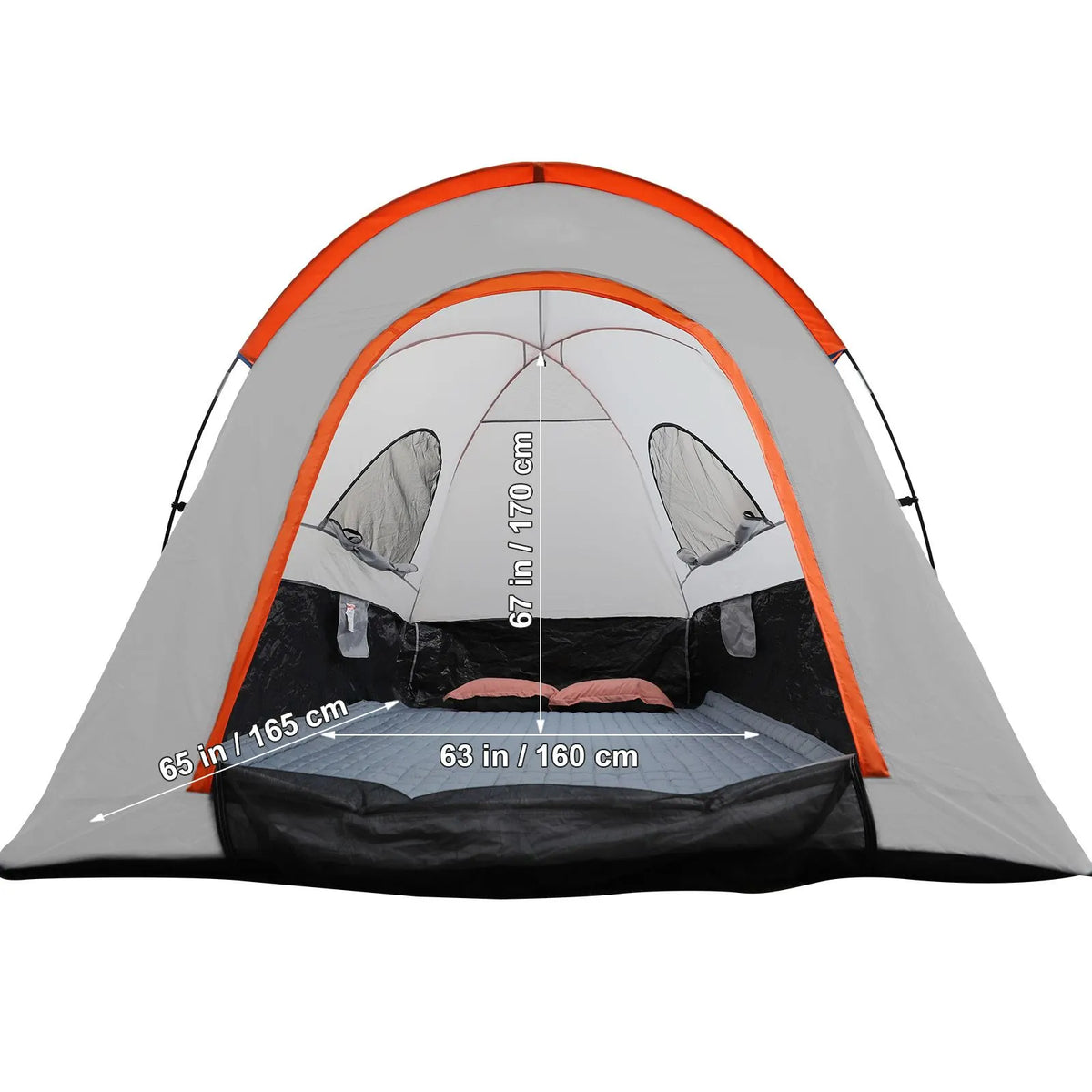 Truck Bed Tent, 5.5'-6' Pickup Truck Tent with Rain Layer and Carry Bag, Waterproof PU2000mm Double Layer Truck Tent for Camping, Accommodate 2-3 Person, for Camping Traveling Outdoor Activities - Image 8