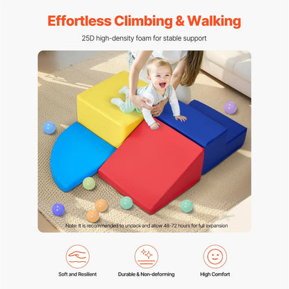 Climbing Toys, 4-Piece Set, Foam Climbing Toys for Toddlers 6 Months to 3 Years Old, PU Leather Climbing Blocks, Indoor Climb and Crawl Activity Playset for Crawling & Sliding, Easy to Clean - Image 3