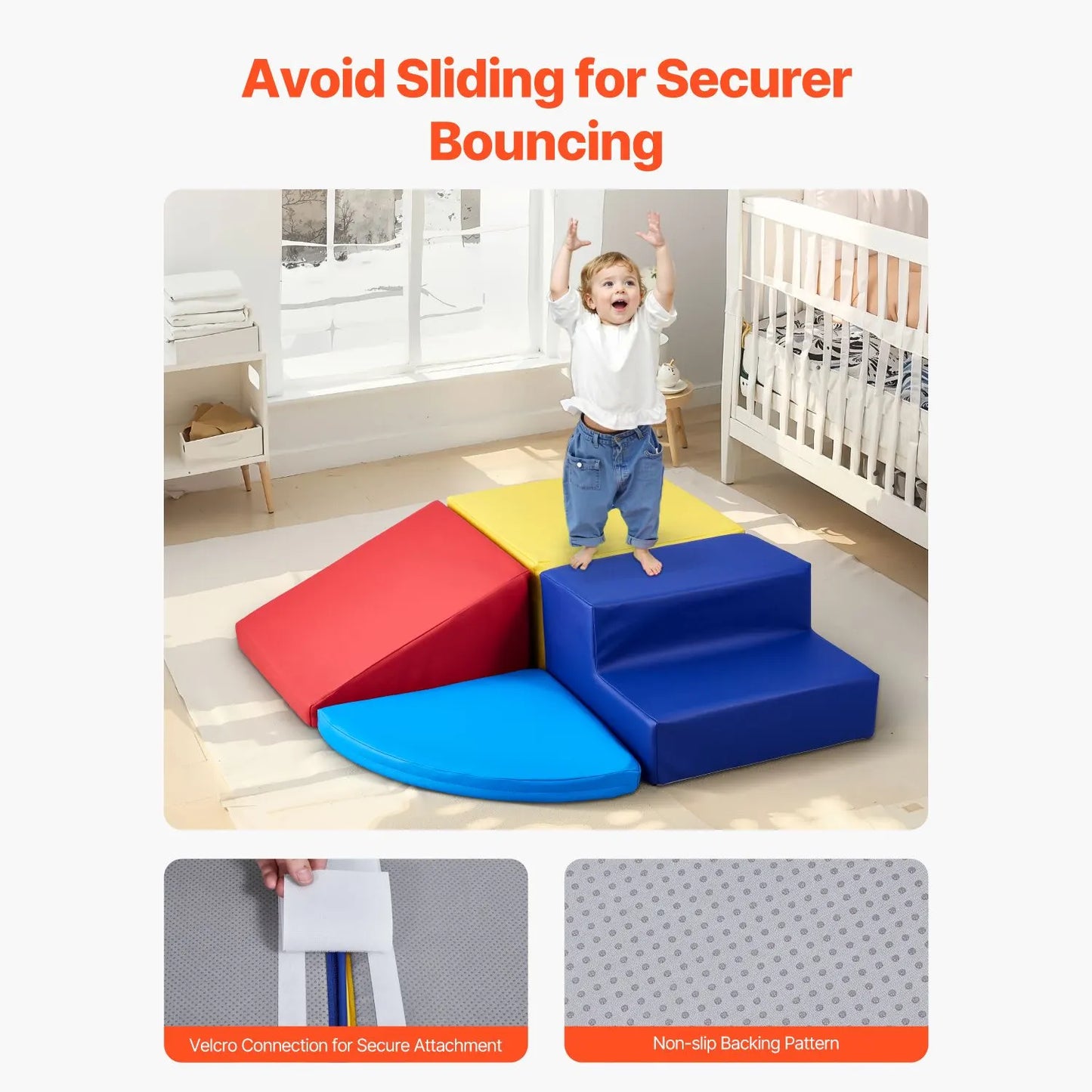 Climbing Toys, 4-Piece Set, Foam Climbing Toys for Toddlers 6 Months to 3 Years Old, PU Leather Climbing Blocks, Indoor Climb and Crawl Activity Playset for Crawling & Sliding, Easy to Clean - Image 5
