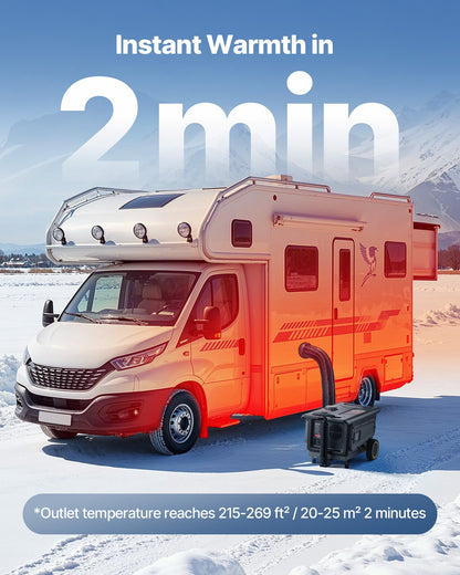 Diesel Heater, 8KW, DC 12V/24V, All in One Portable Diesel Air Heater with Bluetooth APP Control, Remote Control and LCD Screen, Trolley Design, 5 L Fuel Tank for Trucks, Vans, RVs, Campers - Image 6