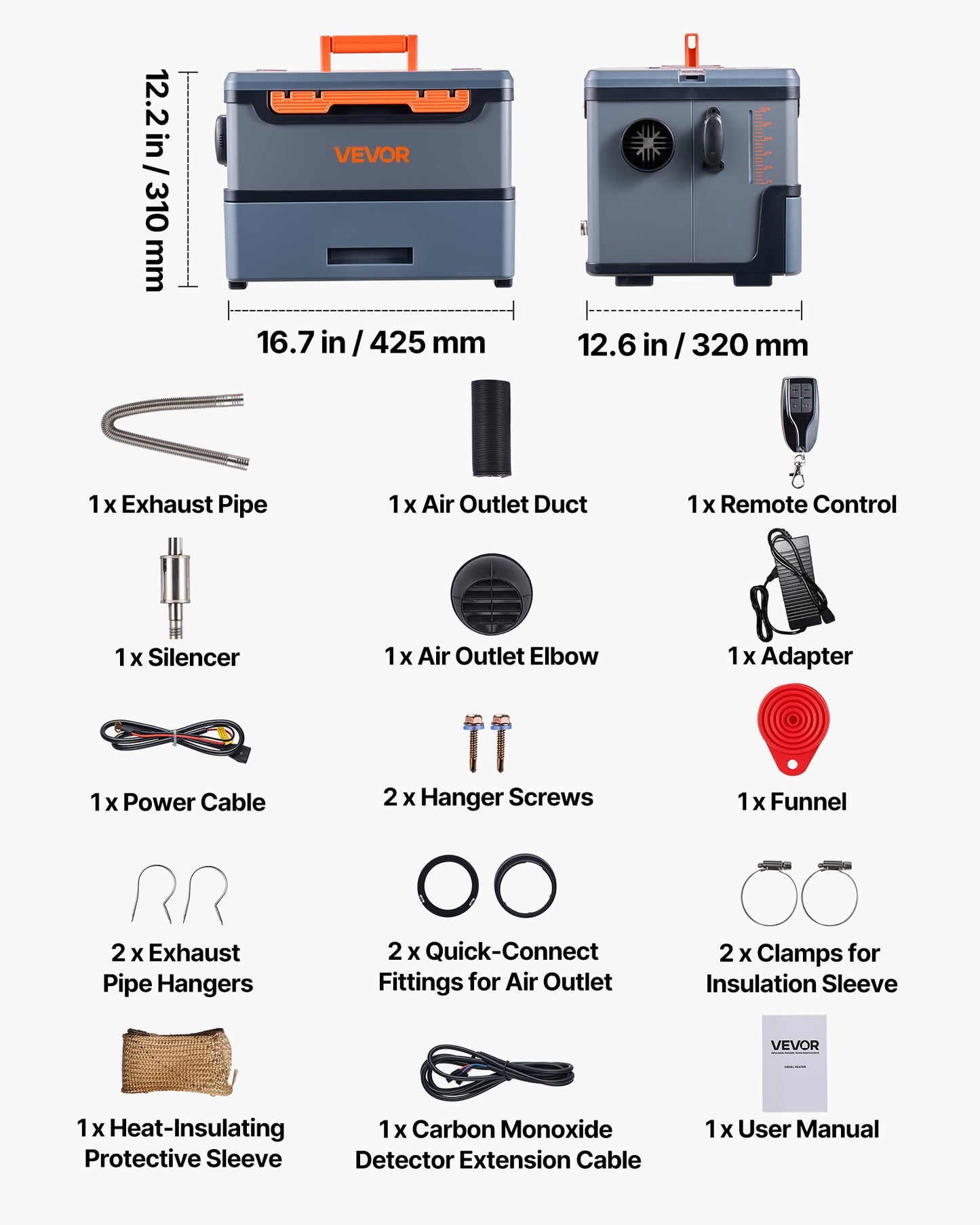 Diesel Heater, 8KW, DC 12V/24V, All in One Portable Diesel Air Heater with Bluetooth APP Control, Remote Control and LCD Screen, 5 L Fuel Tank for Trucks, Vans, RVs, Campers, and Garages - Image 7