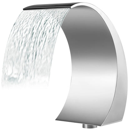 Stainless Steel Pool Fountain 17.7 x 11.8 x 23.6 inches Pool Fountain Silver Pool Fountains for In Ground Pools Garden Outdoor Waterfalls Sheer Descent Pond Water Feature