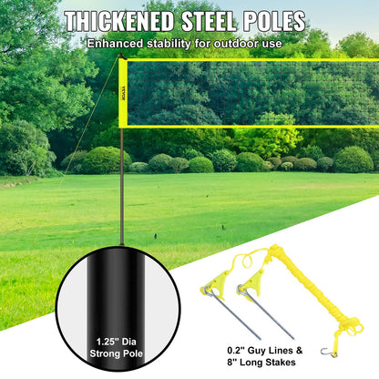 Outdoor Portable Volleyball Net System, Adjustable Height Steel Poles, Professional Volleyball Set with PVC Volleyball, Pump, Carrying Bag, Heavy Duty Volleyball Net for Backyard, Beach, Lawn - Image 4