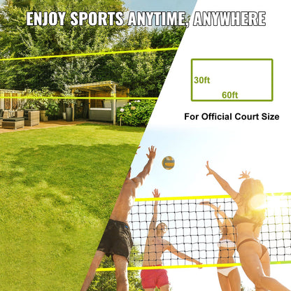 Outdoor Portable Volleyball Net System, Adjustable Height Steel Poles, Professional Volleyball Set with PVC Volleyball, Pump, Carrying Bag, Heavy Duty Volleyball Net for Backyard, Beach, Lawn - Image 7