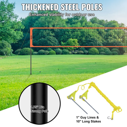 Outdoor Portable Volleyball Net System, Adjustable Height Aluminum Poles, Professional Volleyball Set with PVC Volleyball, Pump, Carrying Bag, Heavy Duty Volleyball Net for Backyard, Beach, Lawn - Image 4