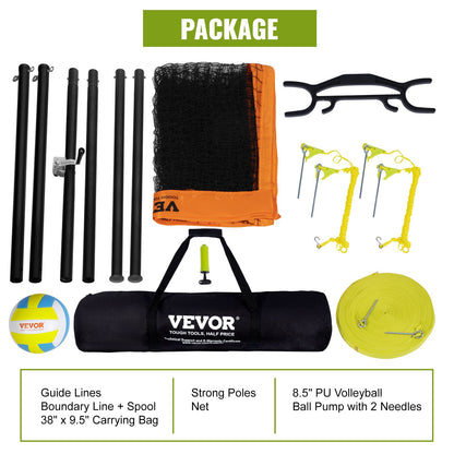 Outdoor Portable Volleyball Net System, Adjustable Height Aluminum Poles, Professional Volleyball Set with PVC Volleyball, Pump, Carrying Bag, Heavy Duty Volleyball Net for Backyard, Beach, Lawn - Image 6